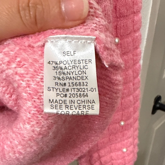 BiBi Pink Sweater with Bows and Pearls - Picture 4 of 5